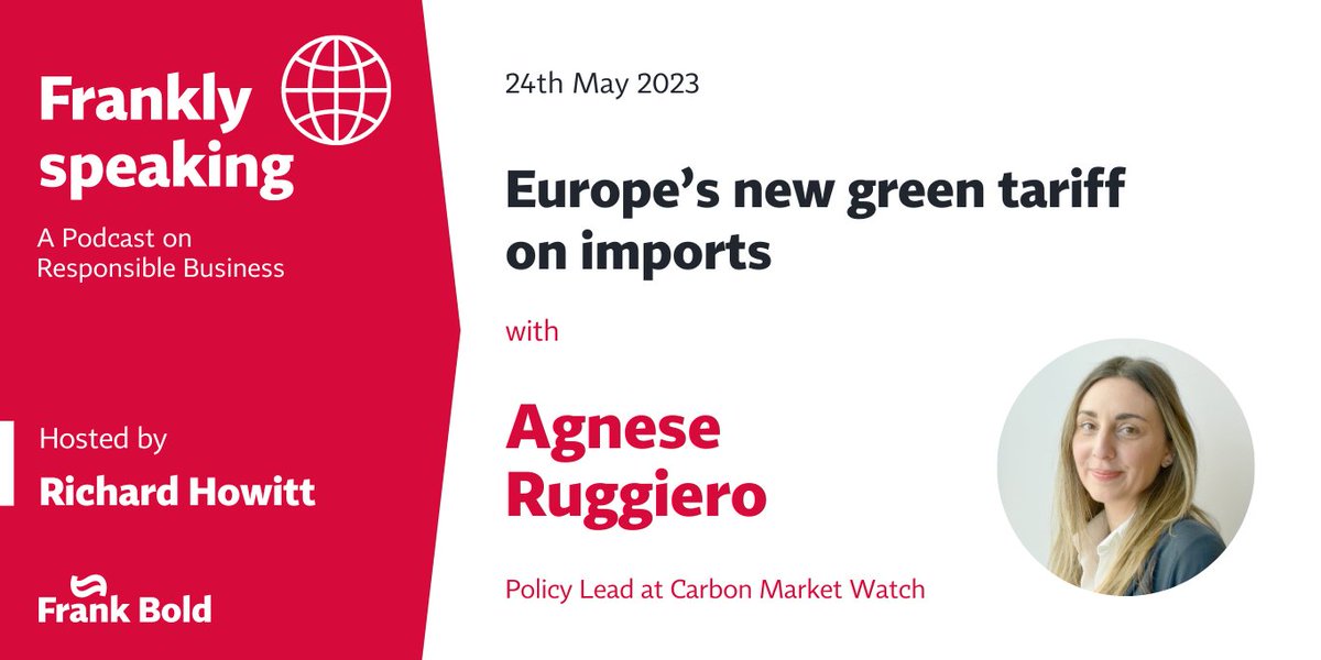 purposeofcorp's tweet photo. This month, the Carbon Border Adjustment Mechanism came into force.

We are discussing this development with one of its key advocates 🎙️

Hear all you need to know about the #CBAM, including its links to ETS, impact on developing countries and more!
👉 🎧 https://t.co/AvDB6ot86P https://t.co/1c5YhJRwV6