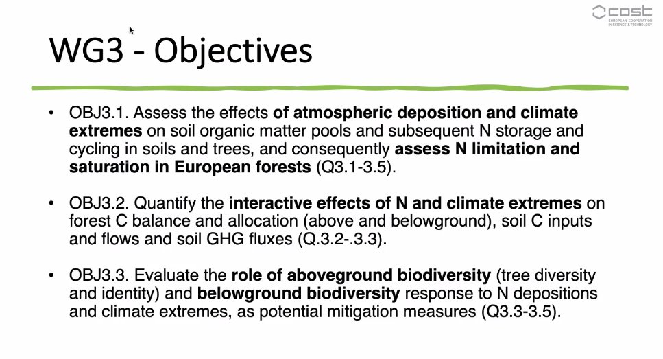 CA_Cleanforest's tweet photo. Today will be a working groups day at #cleanforest2023!
Some insights from the introduction to the different working groups before starting the #discussion.
#deposition #biodiversity #ClimateChange #ClimateExtreme #climate #deposition #environment #EuropeanForest @COSTprogramme https://t.co/LKmxCe6NbH