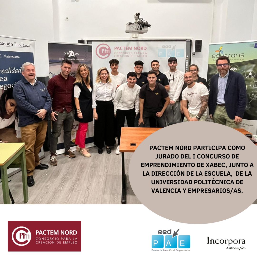 pactemnord's tweet photo. Pactem Nord participa como jurado del I Concurso de emprendimiento de #Xabec, junto a la Politécnica y empresarios/as. Los ganadores recibirán el asesoramiento de #PactemNord para la creación de la empresa. @FundlaCaixa  @XabecCF https://t.co/BPtHz4vCAF