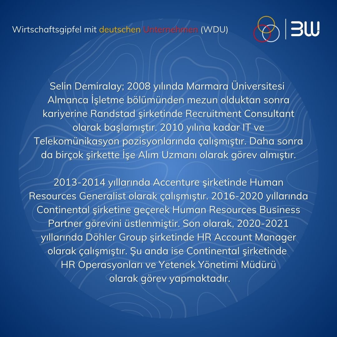 BWLundWI's tweet photo. Zirvemizin yüz yüze gerçekleşecek olan ilk günü 2 Haziran’daki konuşmacılarımızı tanımaya hazır mısın? 🥳

İşte üçüncü oturumumuzun konuşmacısı Continental HR Operations &amp; TMOD Manager - Selin Demiralay! 🙌🏻🥳

Detaylar: https://t.co/yga4OUPHbf

@continentaltire @ContiLastik https://t.co/W9ID0ztyUD