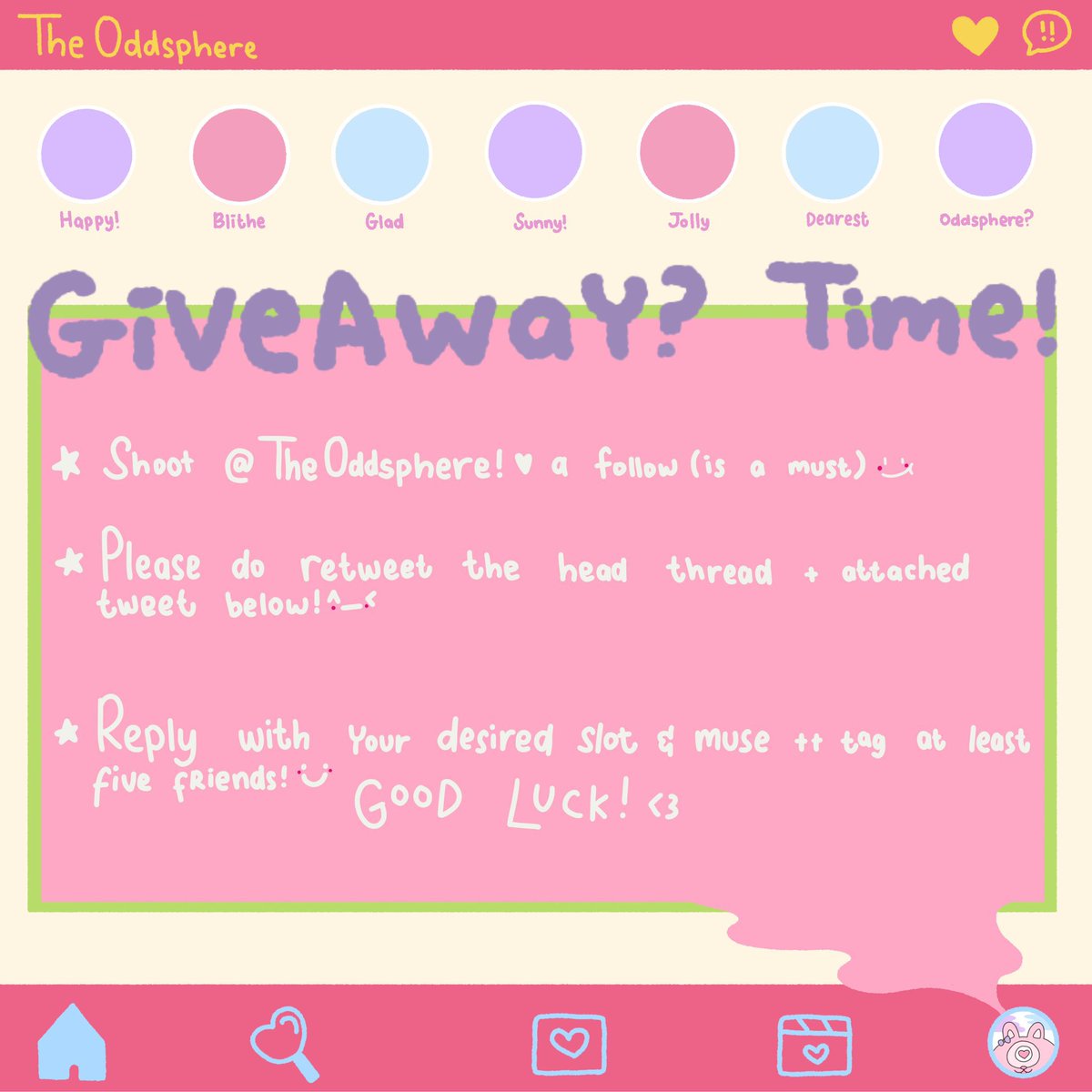 TheOddsphere's tweet photo. 𝗦𝗧𝗔𝗧𝗜𝗢𝗡 𝗩 —— We almost there! Now, we should unlock the excitement by entering the giveaway one {1} slot for each gender to have a chance to be part of our journey, kindly read all the regulations before head! Sign yourself before May 25th, 2023 at 16:00 (GMT+7) https://t.co/J5cEaBv82l