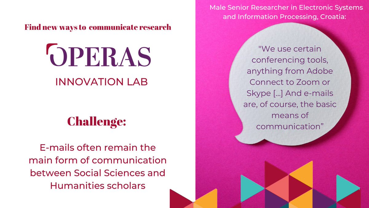 Researchers in Social Sciences and Humanities encounter different challenges when collaborating and publishing. 

#OPERAS #OPERASLab #SSH #scholcomm #socialsciences #humanities #OpenScience