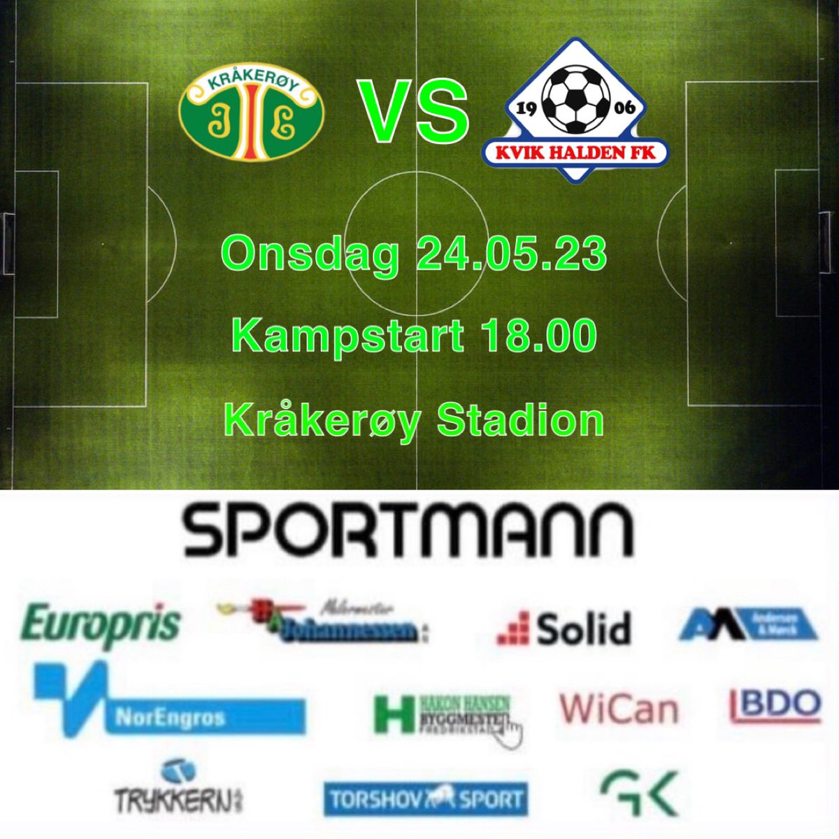 🤩 Kampdag 🤩

Endelig klart for folkefest på Kråkerøy Stadion mot 2. div-laget Kvik Halden!

🏆 1. runde NM
🆚 Kvik Halden FK
🕰️ 18.00
🏟️ Kråkerøy Stadion
🎟️ 50 kr voksne, barn gratis

Møt opp og bli med på å lage folkefest! 🤍💚

#forzakil