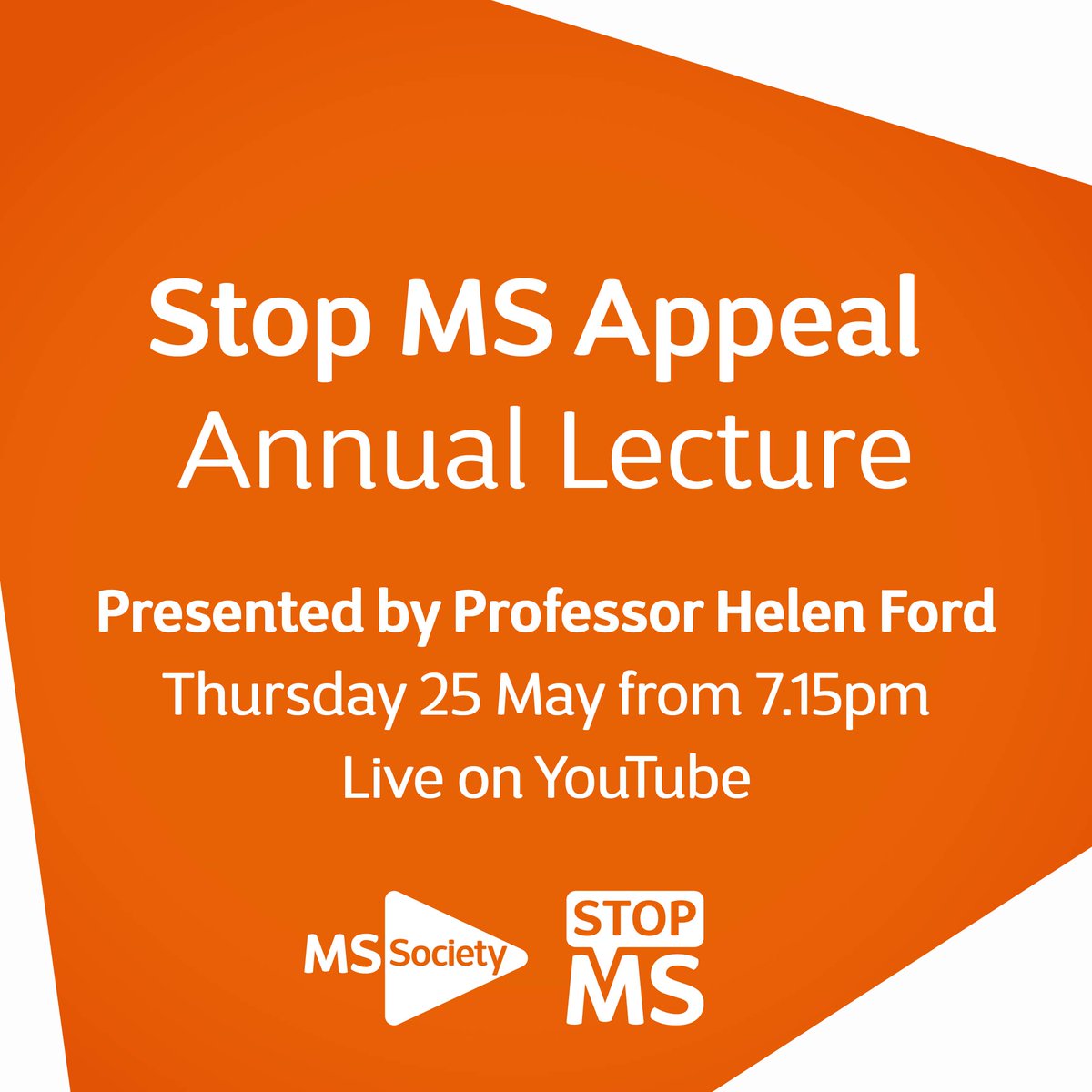 Our eighth Stop MS Appeal Annual Lecture will take place at <a href="/RCPhysicians/">Royal College of Physicians</a> on Thurs 25 May from 7.15pm.

This year's lecture title is ‘Transforming trials for progressive MS: technology, talent…and tentacles’.

Find out more and how you can watch online: mssoc.uk/3mN4q1A