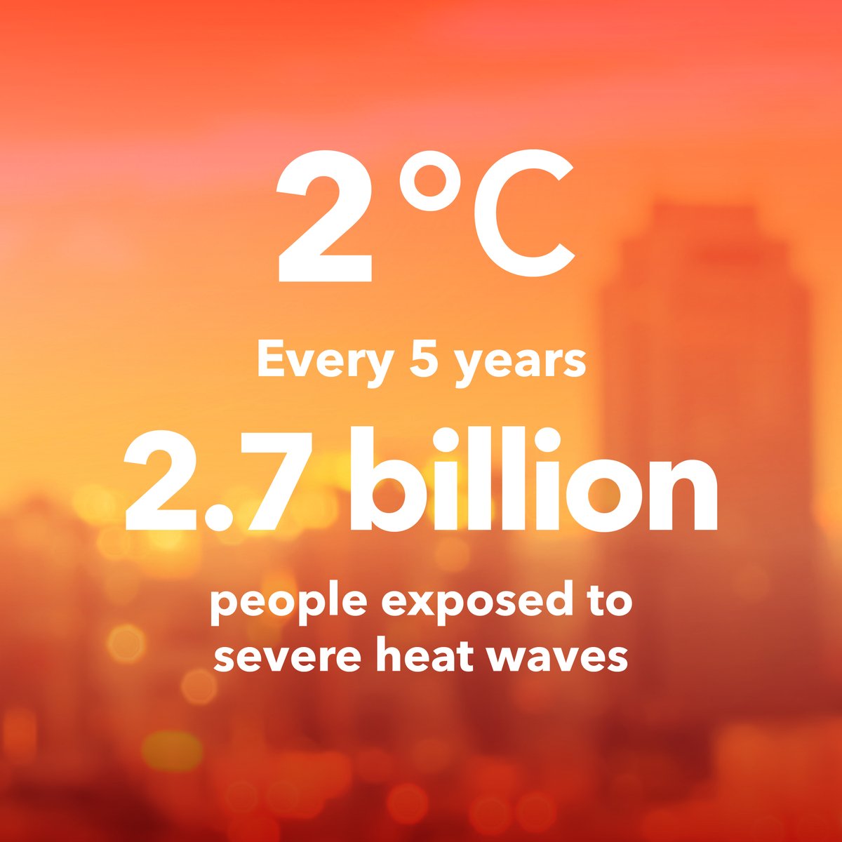 𝗗𝗼𝗲𝘀 𝗵𝗮𝗹𝗳 𝗮 𝗱𝗲𝗴𝗿𝗲𝗲 𝗺𝗮𝘁𝘁𝗲𝗿? 🌡️

🌡️ A rise in temperature of 1.5 degrees Celsius would result in 1 billion people exposed to severe heat waves every 5 years.

🌡️ 🌡️ However, if we reach 2 degrees Celsius 👇