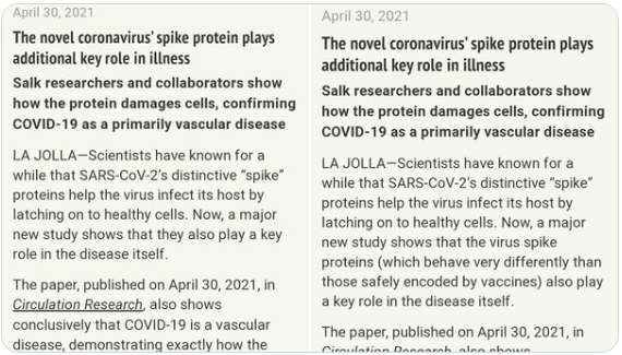 thecnner's tweet photo. @Air_Dexter1 @ClareCraigPath https://t.co/IGpyZMnnFk

I'd argue the source of the spike does matter thanks to m1Ψ != U plus the shear volume of 40 trillion LNPs producing 1000x more proteins (per Bointech's founder) than natural covid versus somewhere between 1 &amp; 100 billion spikes in a natural infection. https://t.co/X1zFGqWGaA