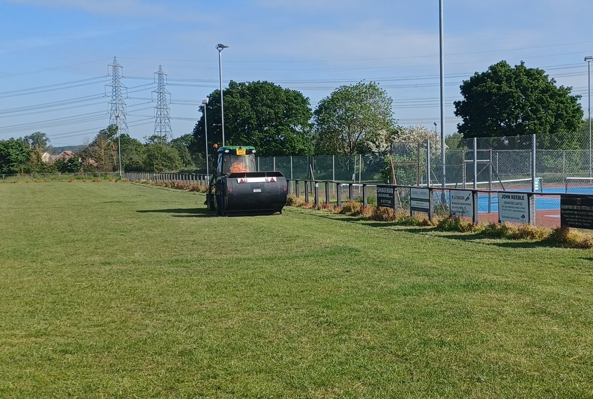 BramfordFc's tweet photo. Pitches being scarified today ahead of overseeding tomorrow and Friday #comingalong #topsurface https://t.co/G0n3vO5HeF