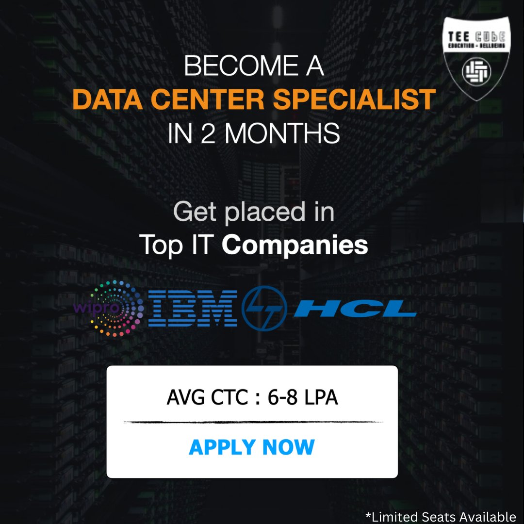TeeCube_Edu's tweet photo. Manage Data Centers Like a Pro! Learn from Industry Veterans with 30+ Years of Experience. Reserve Your Exclusive Spot Now!
Join DCIM Course Now!

#Infrastructureoperations #infrastructuremanagement #inventorymanagement  #onlineclasses #certification #paidinternship https://t.co/fYOxYughz1