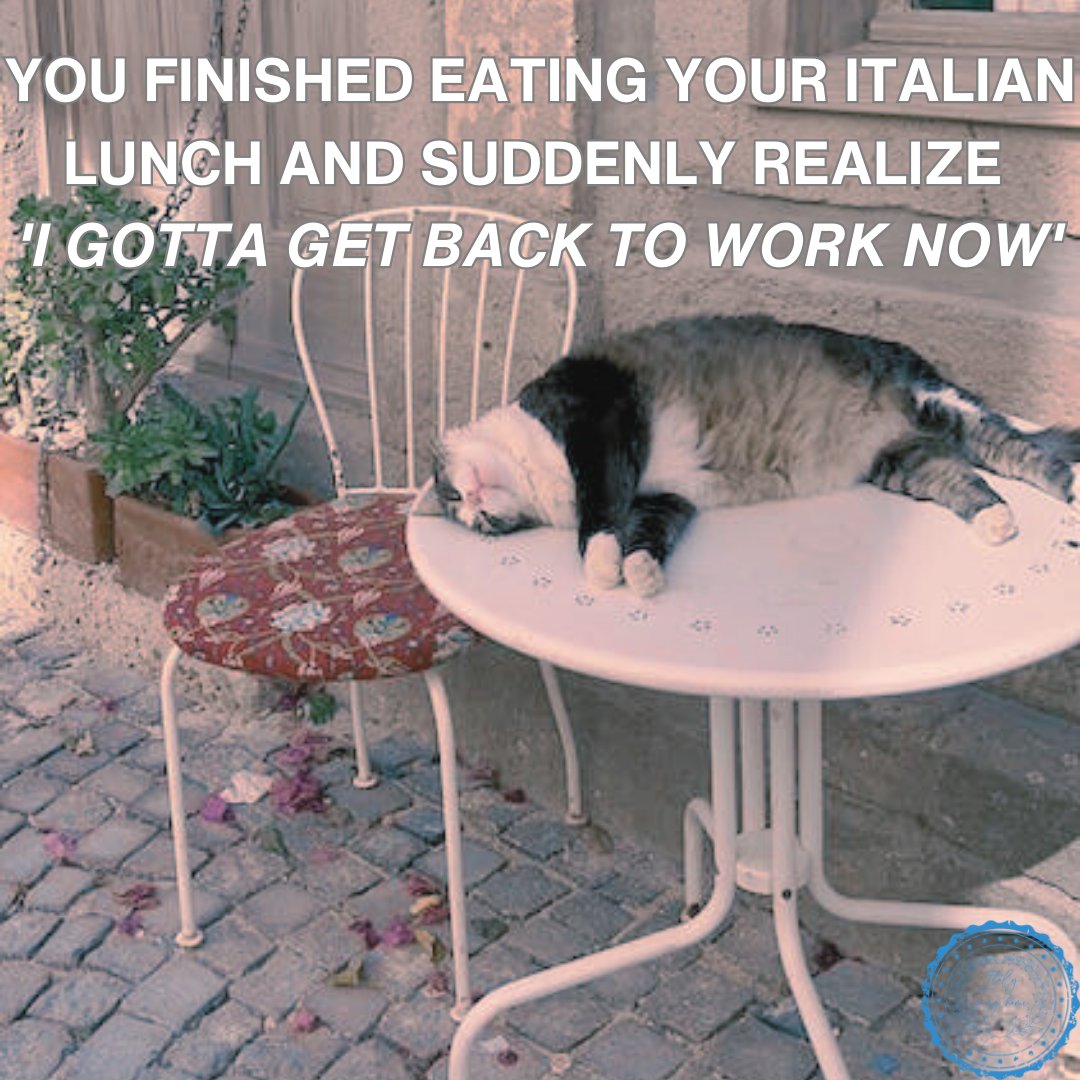 Lightning strikes look like a joke compared to the end of the Italian fantasy after a long drink or a delicious authentic food. 

#italianfoodlover #italianfantasy #italianlunch #italianlunchtime #italianmeme #italyismyhome #italianexperience