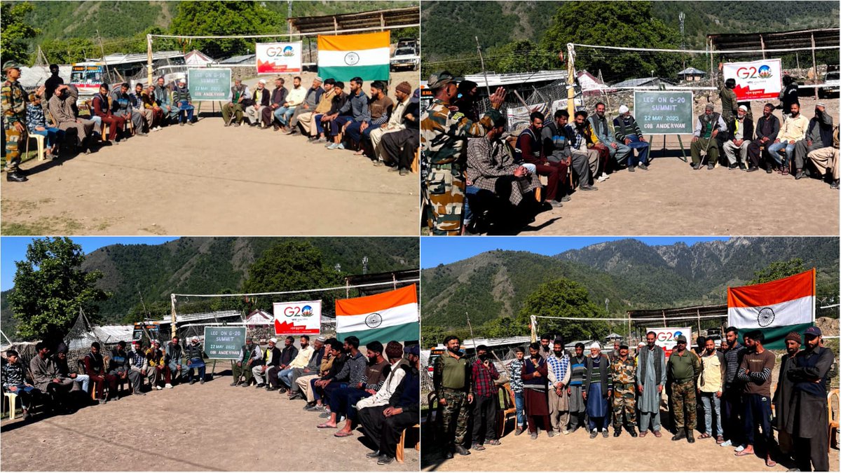 ToofaniBaba1's tweet photo. Anderwan Army Camp of Wussan Battalion organised an awareness session regarding ongoing G20 Summit.
#G20India 
#G20Summit 
#KashmirDiaries https://t.co/KIVGgFKUuR