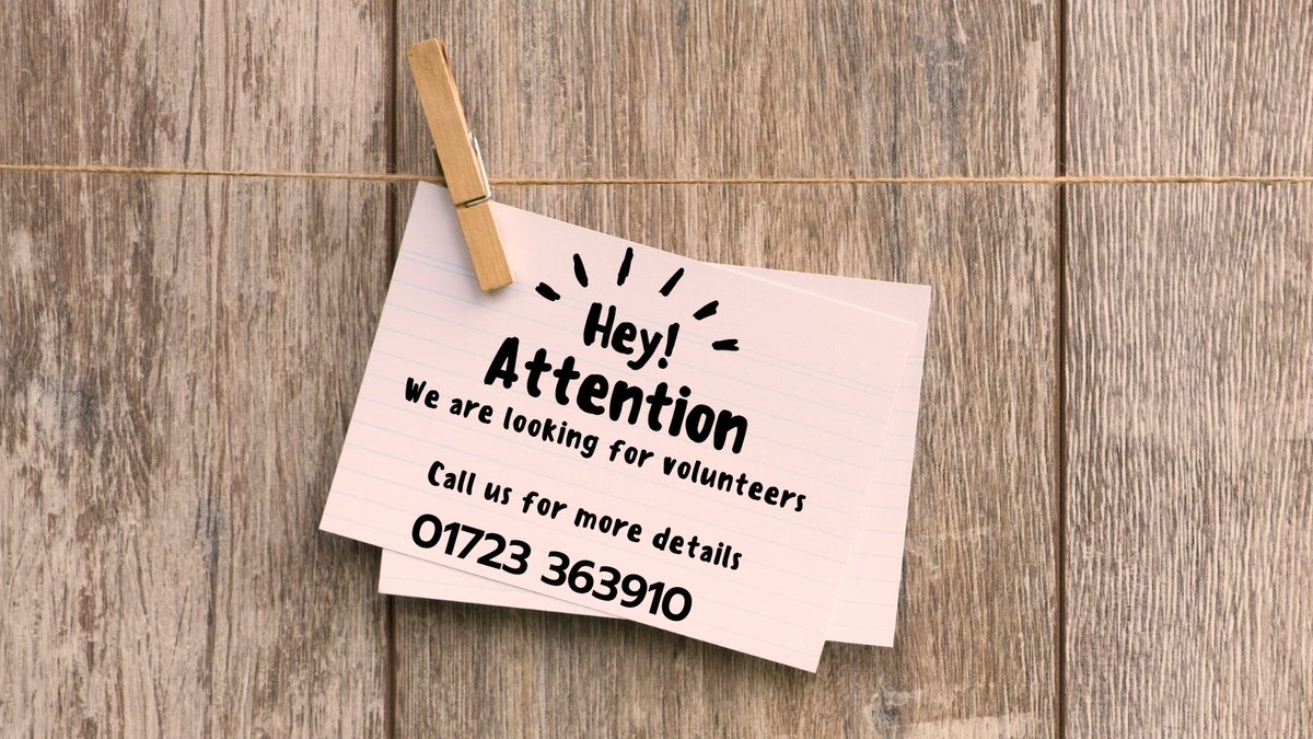 If you want to make a difference in your community then come and volunteer for us. We have a FREE volunteer course running 13th June. Call 01723 363910 for full details Volunteers needed in Scarborough, Whitby, Ryedale, Filey and the surrounding communities