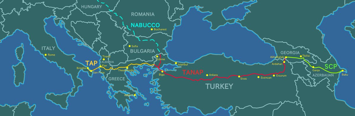 Statistics showing the growing role of #Azerbaijan in #Europe 's #energysecurity.  Azerbaijani #gas exports to #EuropeanUnion : 2021- 8.2 bcm, 2022- 11.4 bcm, 2023- 12.0 bcm, 2026- 20.0 bcm.