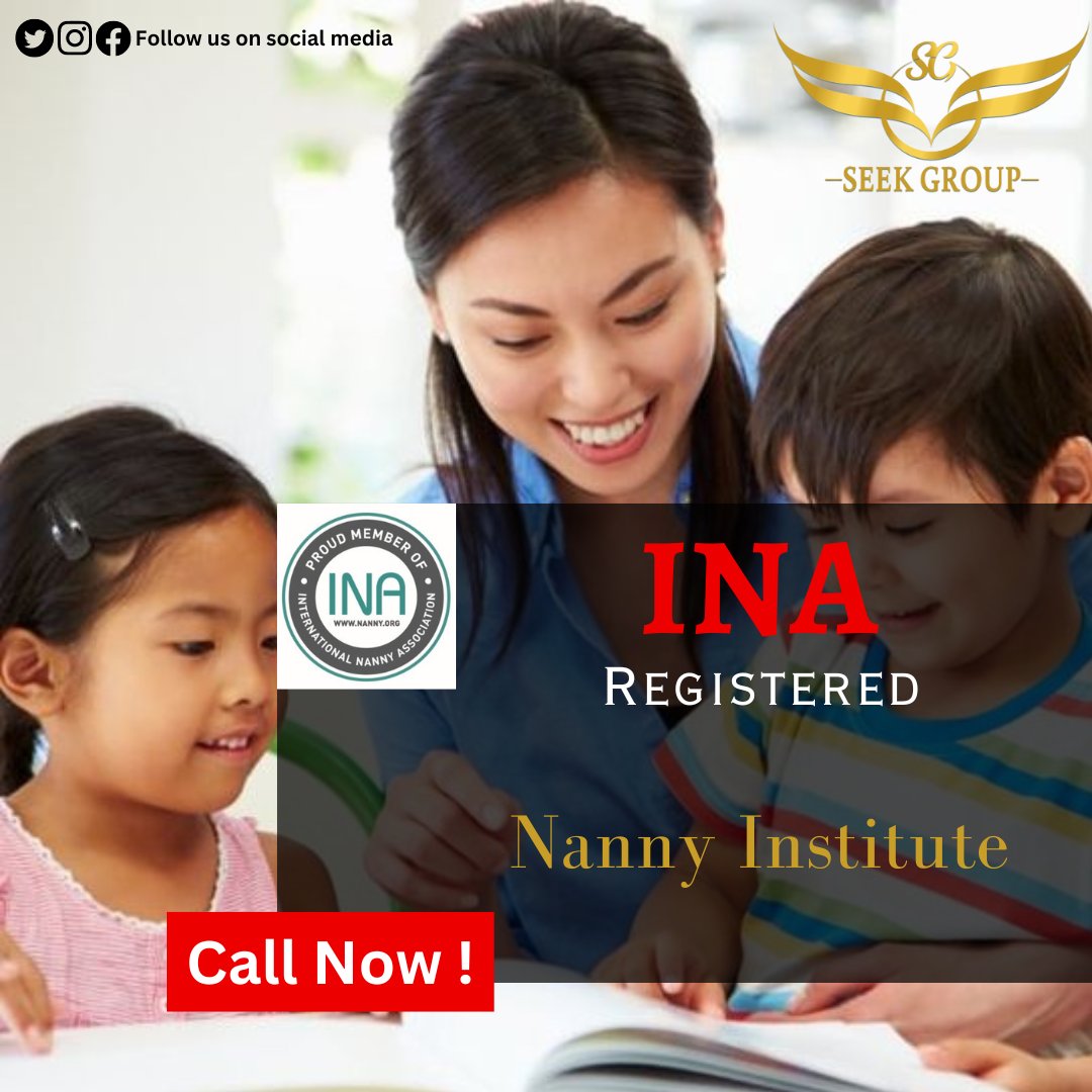 Best Nanny Training Institute in Delhi. Govt registered institute and a proud member of INA.
Call us for any information at : +91 8588880678 /  7290008757
seekacademy.in/nanny-course/
seekacademy.in
.
.
.
.
.
.
.
.
#nannycourse #nannyinstitute #bestnannyinstitute