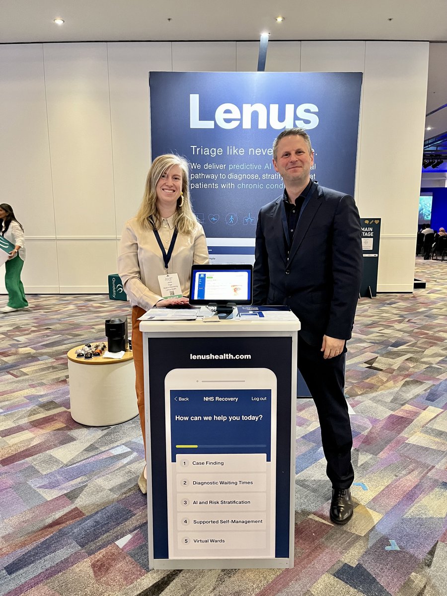 #TeamLenus have arrived at #IHUK23 by @IntHealthAI 

Join Chris Carlin on the main stage today at 13:40 as he discusses our revolutionary study that leverages #AI risk stratification for direct patient care in managing #COPD

Come and say hi at stand 23 👋

#SaveLivesWithAI