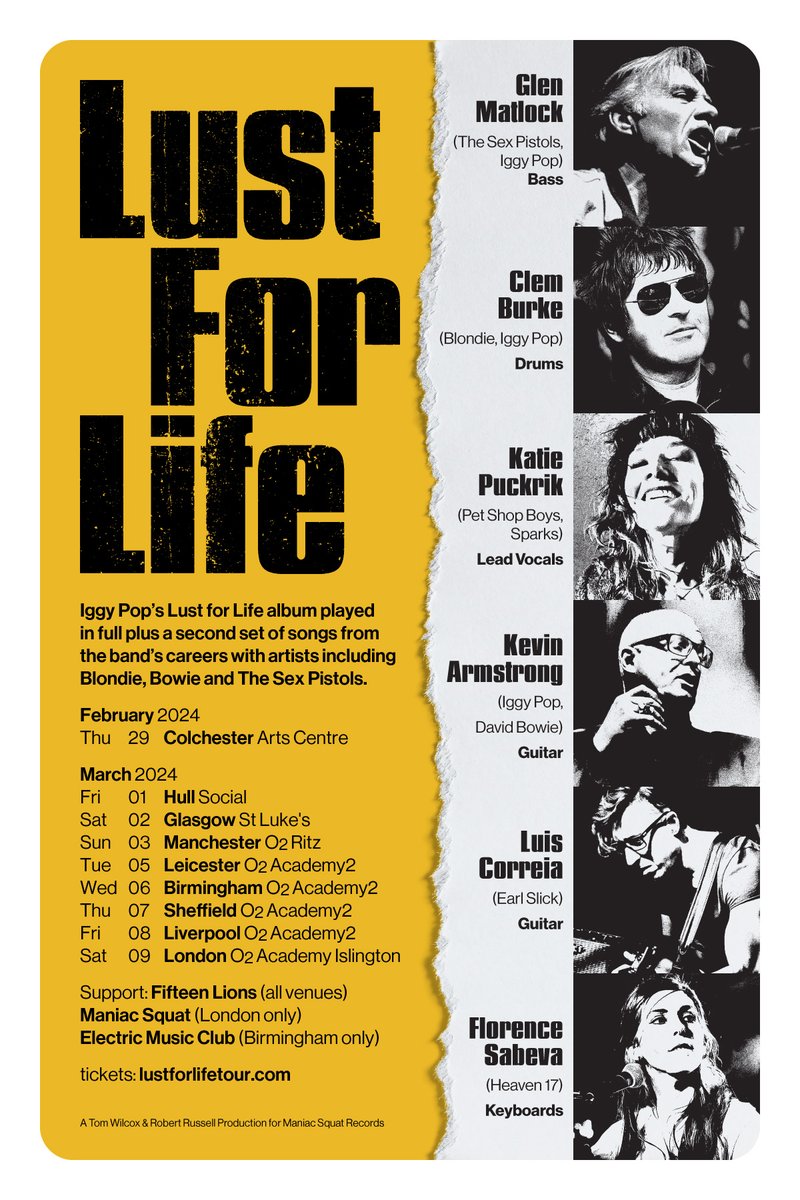 "One hell of a gig." Lust for Life 2024: @Clem_Burke (Blondie), <a href="/GlenMatlock/">Glen Matlock</a> (Sex Pistols) and <a href="/KatiePuckrik/">Katie Puckrik</a> (broadcaster and performer) reunite for second UK tour. For tour info and ticket links visit: lustforlifetour.com