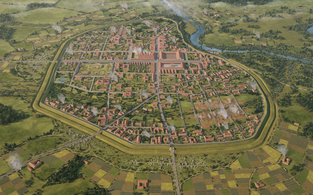 The Romans were devoted to communal bathing and removed all unwanted body hair with a pair of tweezers!

🪞💄 At Wroxeter alone over 50 pairs have been discovered, showing that they were a popular accessory.

📸 Reconstruction of Wroxeter, once as large as Pompeii