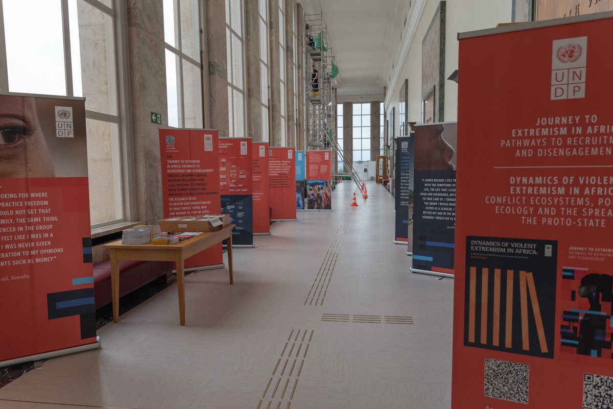 UNDPGeneva's tweet photo. 🔴 #HappeningNow |
Journey to Extremism in Africa: Pathways to Recruitment and Disengagement
Check @UNDP’s exhibition and policy dialogue at @UNGeneva, on UNDP’s new global study on Preventing Violent Extremism in Africa.
https://t.co/avZDRCCovK
#PreventingExtremism https://t.co/mkXsel44kk