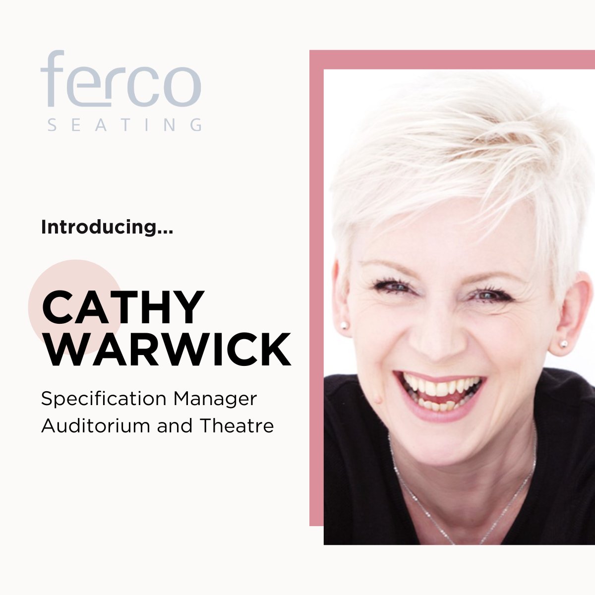 We are delighted to welcome and introduce you to Cathy Warwick, who joins Ferco today as our Specification Manager for #auditorium and #theatre. 
#NewStarter #Architecture #ArchitectureDaily #Design #UK #Seating #TeamGrowth