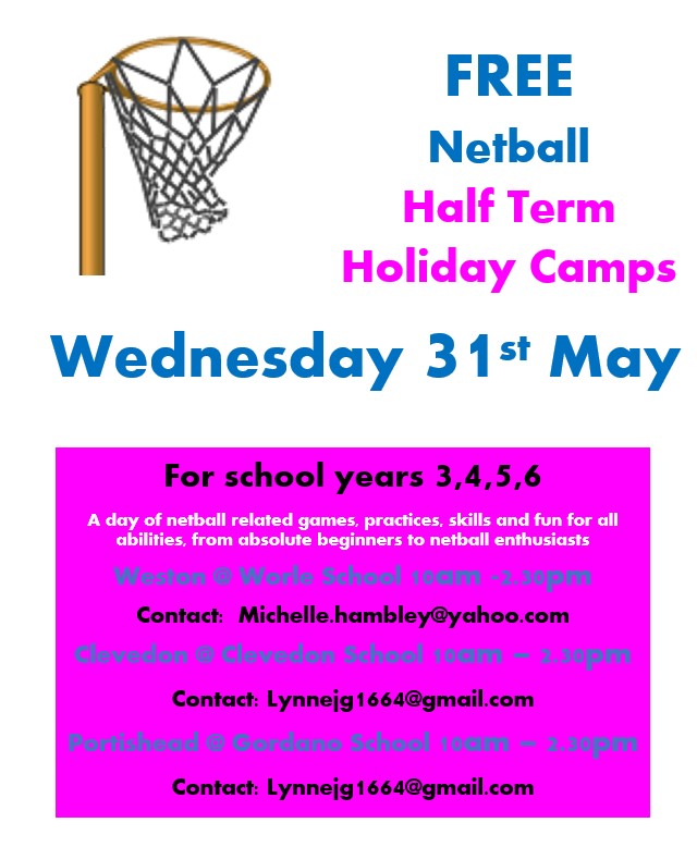 NetballinAvon's tweet image. FREE Netball camps for those in years 3 - 6 over May half term. A great opportunity to try something new and have a fun time with friends.