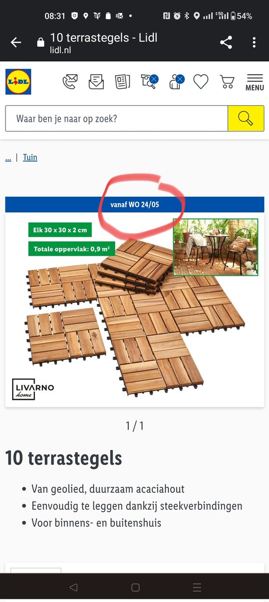 StengelNL's tweet photo. Aanbieding #terrastegels bij #Lidl die er nergens te koop zijn?
Zou dit zo'n commercieel lokkertje zijn om je de winkel in te krijgen? https://t.co/axELrrh4yG