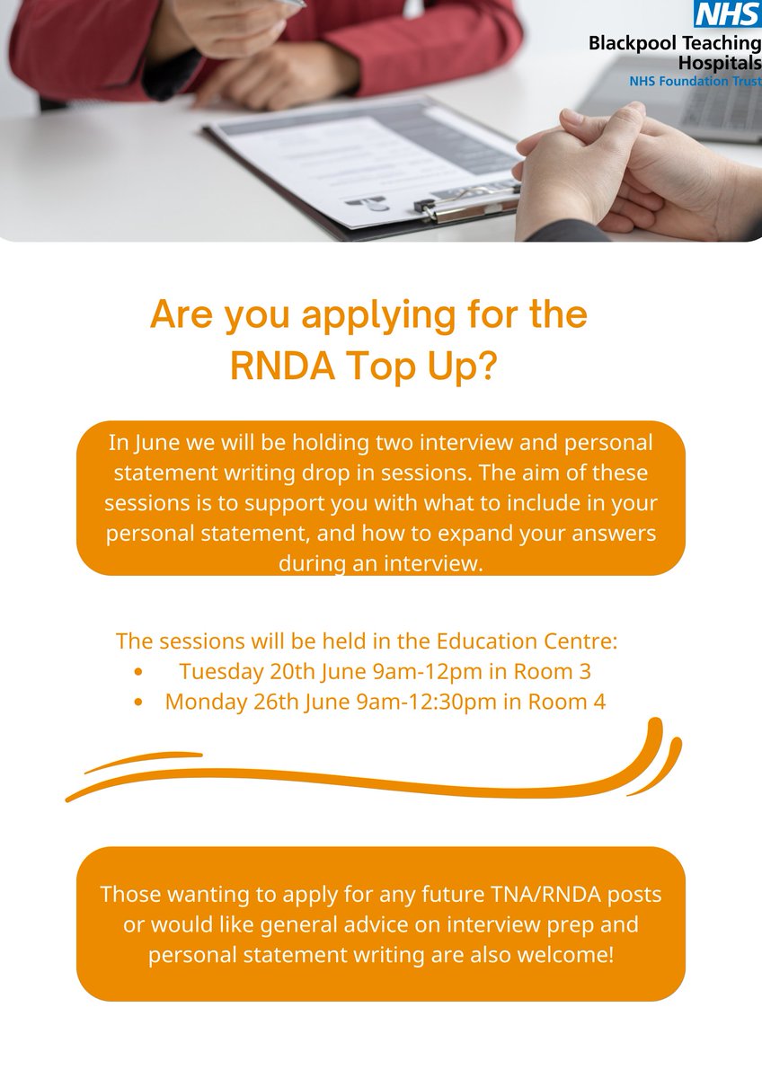 Are you coming along to our Interview and Personal Statement Writing Support Session tomorrow? 

We'll see you from 9am tomorrow in the Education Centre!