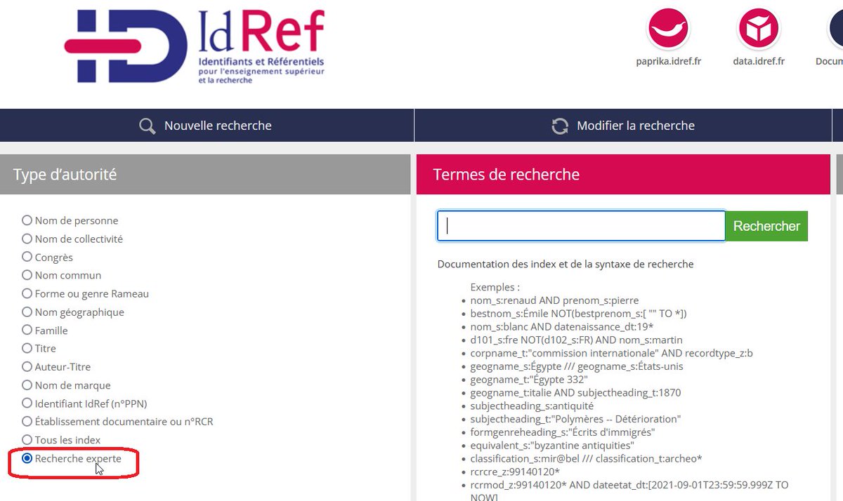 com_abes's tweet photo. - la recherche experte est désormais possible, utile en cas d’appellation courante (distinguer prénom et nom, préciser le genre ou un lien d'affiliation) #jabes23 #IdRef https://t.co/jHWogiHWyI
