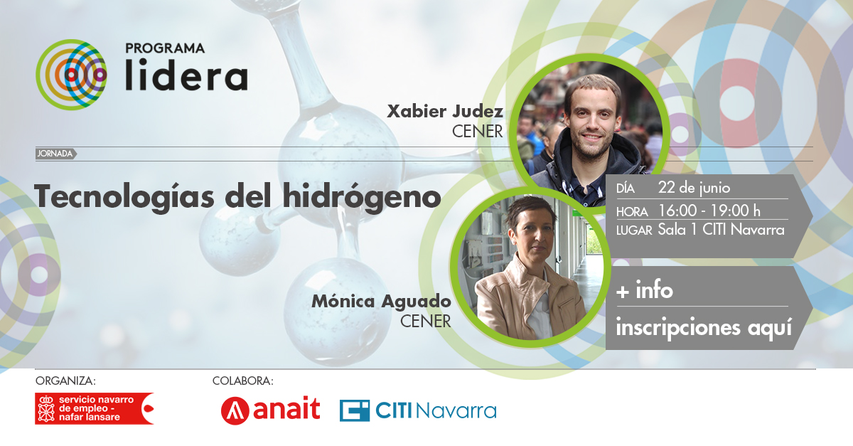 FORMACIÓN: Tecnologías de hidrógeno. Organizada por <a href="/empleo_na/">Empleo - Lansare</a> , dentro de su programa #Lidera, se celebrará el 22 de junio de 16 a 19 horas en modalidad presencial. lnkd.in/dTcyrVvz