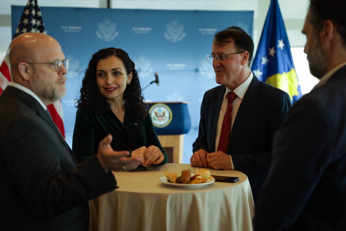 Wonderful to welcome the Kosovo Philharmonic Orchestra &amp; Choir to <a href="/USEmbPristina/">U.S. Embassy Pristina</a> yesterday. Enjoyed celebrating our strong U.S.-Kosovo collaboration through music 🎶. This partnership showcases the power of arts and culture in strengthening our bilateral relationship. 🇽🇰🤝🇺🇸