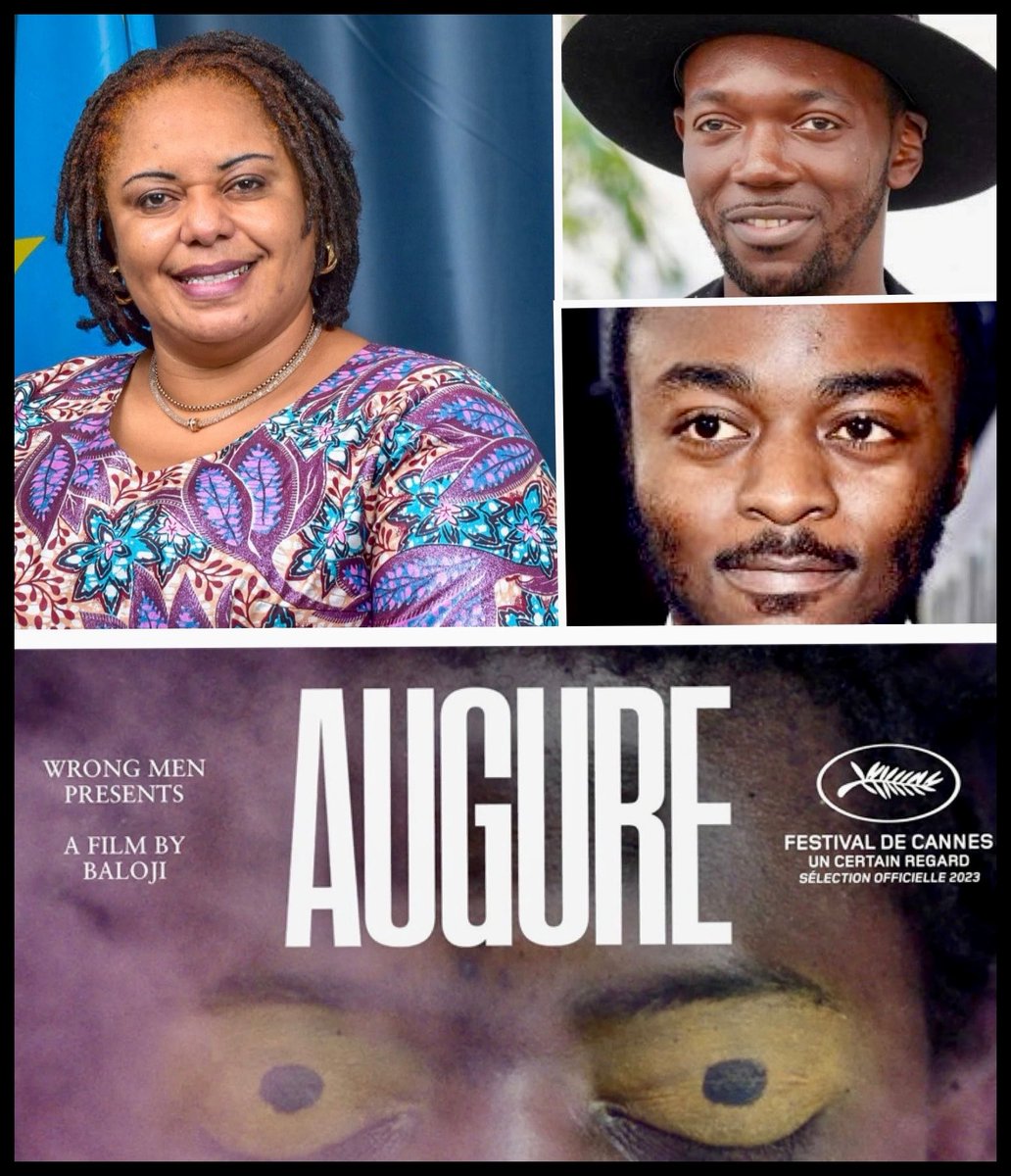 PatrickSimonin's tweet photo. Le cinéma congolais sur le tapis rouge #CatherineKathunguFuraha ministre de la culture de la #RDC est mon invitée aujourd’hui à Cannes avec @BALOJI et #MarcZinga pour le film congo-belge #Augure soutenu par @Tv5monde en sélection officielle au @Festival_Cannes @minculturap_rdc https://t.co/DuGHEoMEMf