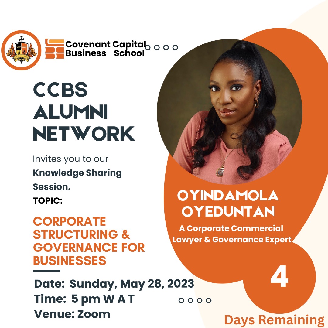 ccbsalumni's tweet photo. Good Morning
It's how 4 Days to the May Edition of our Knowledge Sharing Session for us all to learn and glean from👌🏽.
Date & Time: Sunday, 28th May 2023, 5pm.
Please mark your calendar 🗓️ and plan to attend.
#ccbs
#covenantcapital
#KnowledgeIsPower https://t.co/TyxBEl1kjN