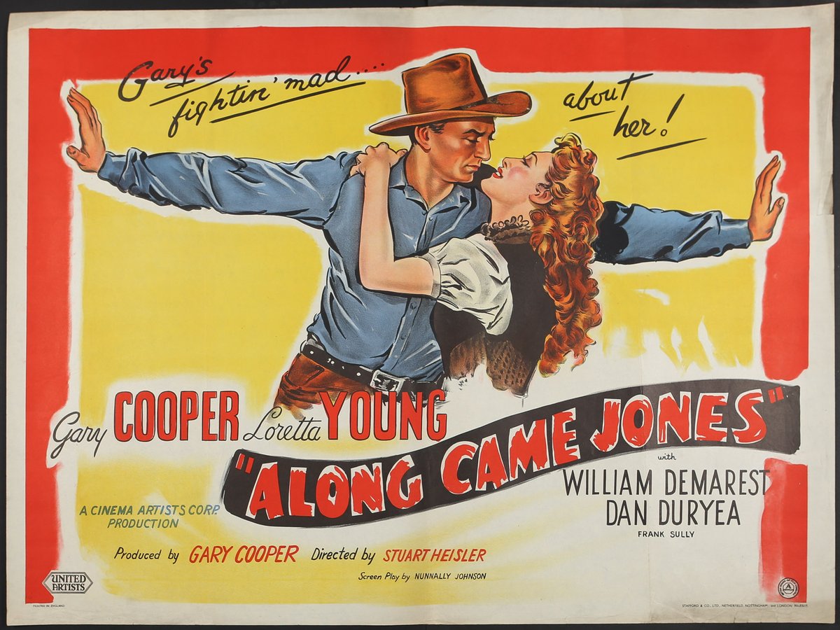TCMComingUp's tweet photo. #ComingUpOnTCM

ALONG CAME JONES (1945) #GaryCooper #LorettaYoung #WilliamDemarest
Dir.: #StuartHeisler 7:00 PM PT

A mild-mannered cowboy is mistaken for a notorious outlaw.

1h 30m | Western Comedy | TV-G

#TCM #TCMParty https://t.co/VDB3LQoRDW