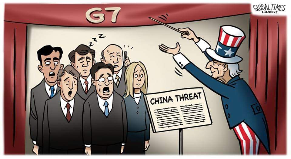 Global Times 

#GTCartoon Uncle Sam in #G7 summit: Let me see who sings the song of 'China threat' the loudest!