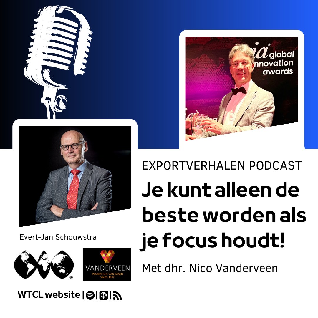 Onlangs was Nico Vanderveen van het warenhuis <a href="/VanderveenAssen/">Warenhuis Vanderveen</a> te gast bij onze podcast EXPORTVERHALEN. 🎙 🌍

Beluister deze nu via de volgende link: 
wtcl.nl/actueel/podcast

#WTC #Podcast #Export #Chicago #Tokyo #Ethopië #Thailand #Warenhuis