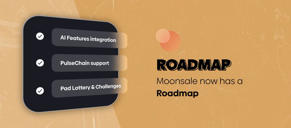 👏The wait is over!👏 #MoonSale #roadmap is here😍

🎯Exciting things await at MoonSale: game-changing #AI integration💡#PulseChain first-mover advantage🚀 and much more 🤩

📚Full announcement &amp; roadmap reveal👇 t.me/moonsaleidos/1…

#MoonSale #roadmap #launchpad #Presale