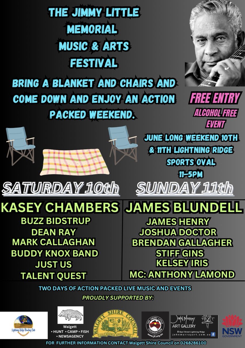 EVENT ANNOUNCEMENT // Dean Ray will be performing a set at the Jimmy Little Music &amp; Arts Festival at the Lightning Ridge Sports Oval.

The festival runs from 11am-5pm, across the June long weekend (10th &amp; 11th) with Dean performing on the 10th.