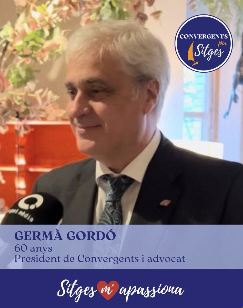 sitges_cnv's tweet photo. El President de Convergents, Germà Gordó, és el candidat que tanca la nostra llista. Molt agraïdes per la confiança 💙🧡

#convergents #convergentsdesitges #sitgesmapassiona #sitges #sitgesmunicipals23 #eleccions #municipals #municipals2023 https://t.co/2i0sG0CYtW