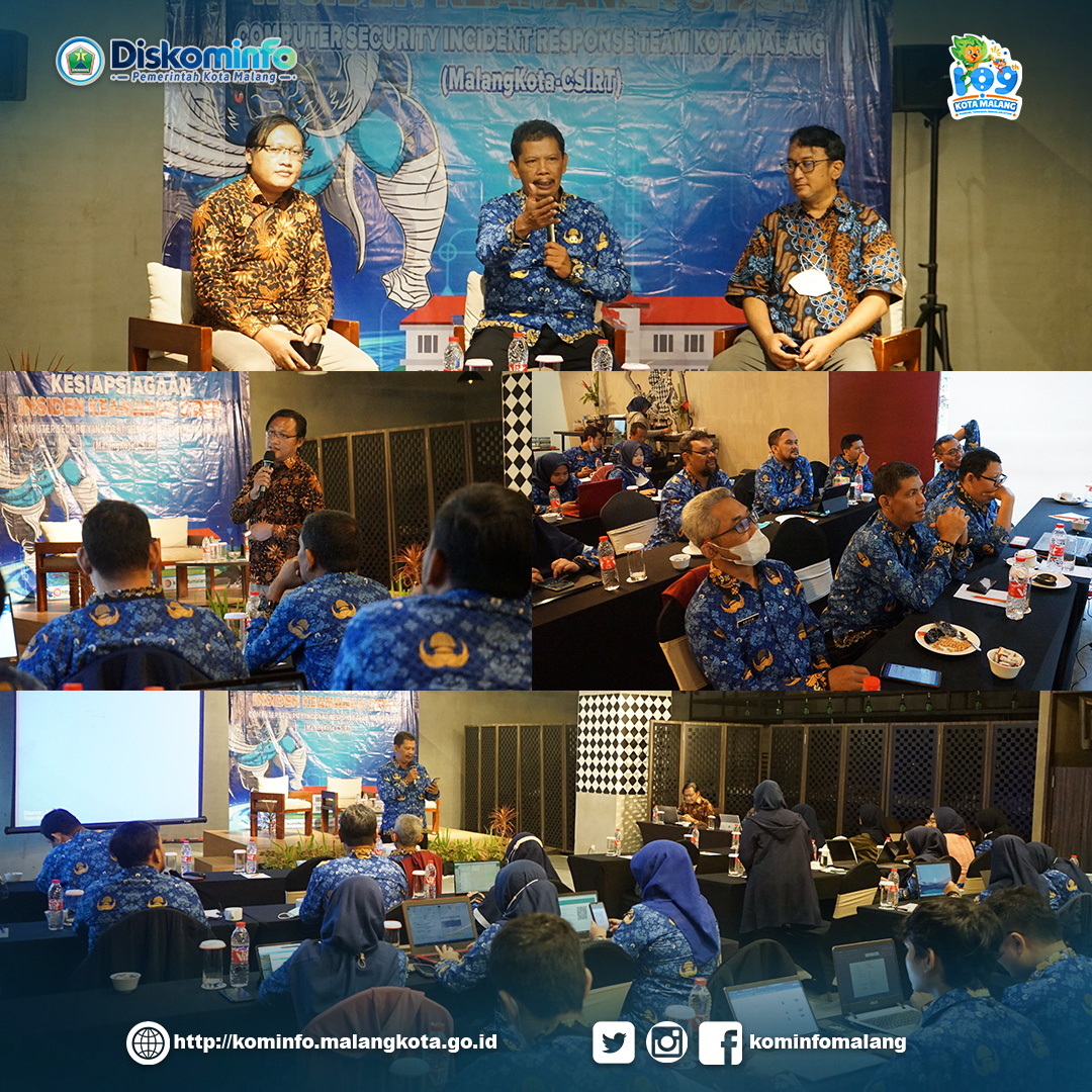 #Nawakkominfo, Sebagai upaya untuk meningkatkan keamanan siber, Dinas Komunikasi dan Informatika Kota Malang menyelenggarakan Bimbingan Teknis Kesiapsiagaan Insiden Keamanan Siber pada CSIRT Kota Malang bertempat di Hotel Atria Malang. 

instagram.com/p/CsnqbQ2uoAq/…