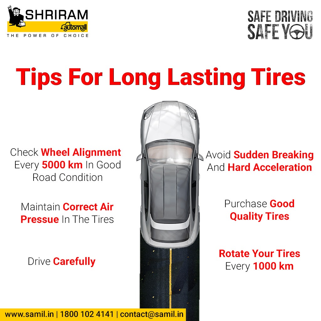 ShriramAutomall's tweet photo. Tires are the only contact points between your vehicle and the road. Hence, it is highly recommended to keep you tires well-maintained. All the tires should have correct tire pressure, proper treading, rotation after pre-set interval defined by manufacturer.#SafeDriving #SafeYou https://t.co/Q2Nf47UD8Y