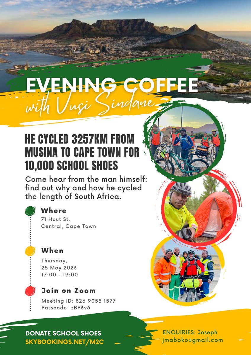 If you’re in Cape Town, let’s hang out. 

Here’s a link to RSVP

docs.google.com/forms/d/e/1FAI…

If you’re not in CT Join us on Zoom.  Details on the poster.