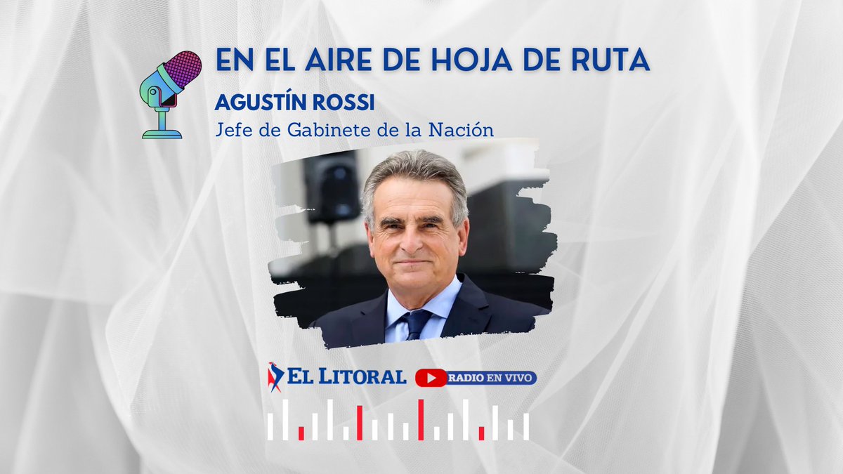 #Ahora en #HojaDeRuta El Jefe de Gabinete de la Nación <a href="/RossiAgustinOk/">Agustín Rossi</a> con <a href="/EOLedesma/">@EOLedesma</a> y <a href="/CarlosLexcano/">Carlos Lezcano</a>
#ElLitoralRadio
ellitoral.com.ar/radio-en-vivo
<a href="/DiarioElLitoral/">Diario El Litoral</a>