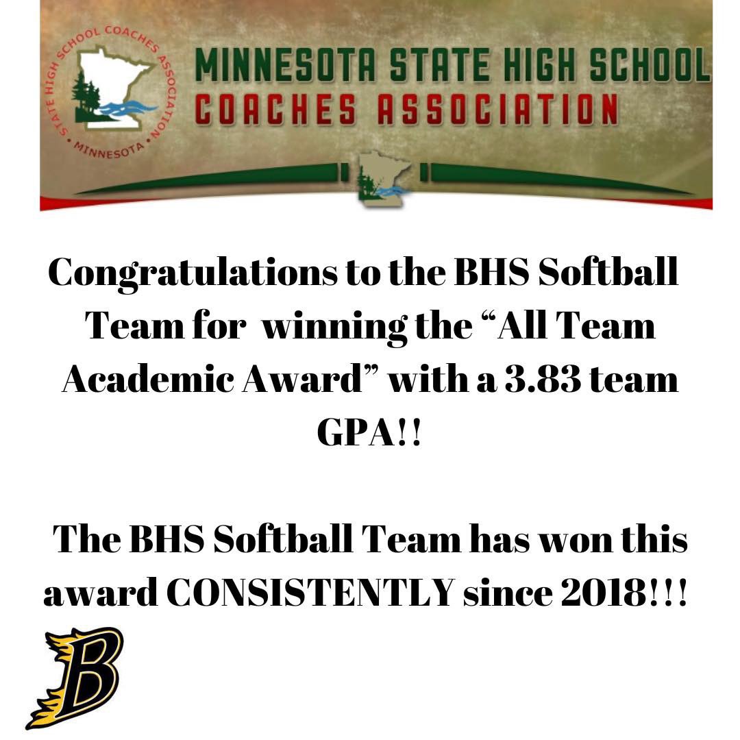 Wow!! They did it again! The BHS Softball Team continues to excel on the field AND in the classroom! Congratulations girls!!!

#b1 #family #bhssoftball #team #goblaze #burnsville #softball #allteamacademicaward #allacademicteam #believeinyourself #hardworkpaysoffs