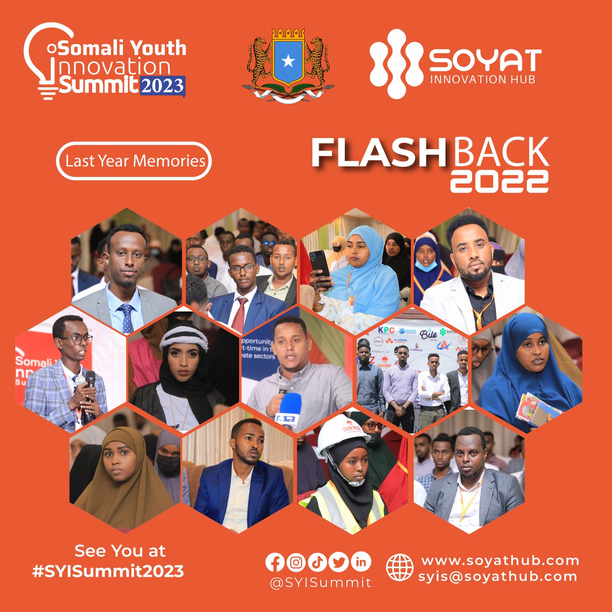 📢 Exciting News! 🌟 Flashback to the incredible <a href="/SYISummit/">Somali Youth Innovation Summit</a> 2022! 🇸🇴💡

Last year, we witnessed the power of <a href="/SYISummit/">Somali Youth Innovation Summit</a> as we brought together inspiring ambassadors &amp; talented entrepreneurs from all corners of Somalia.
 #SYISummit2023 #SOYAThub2023
