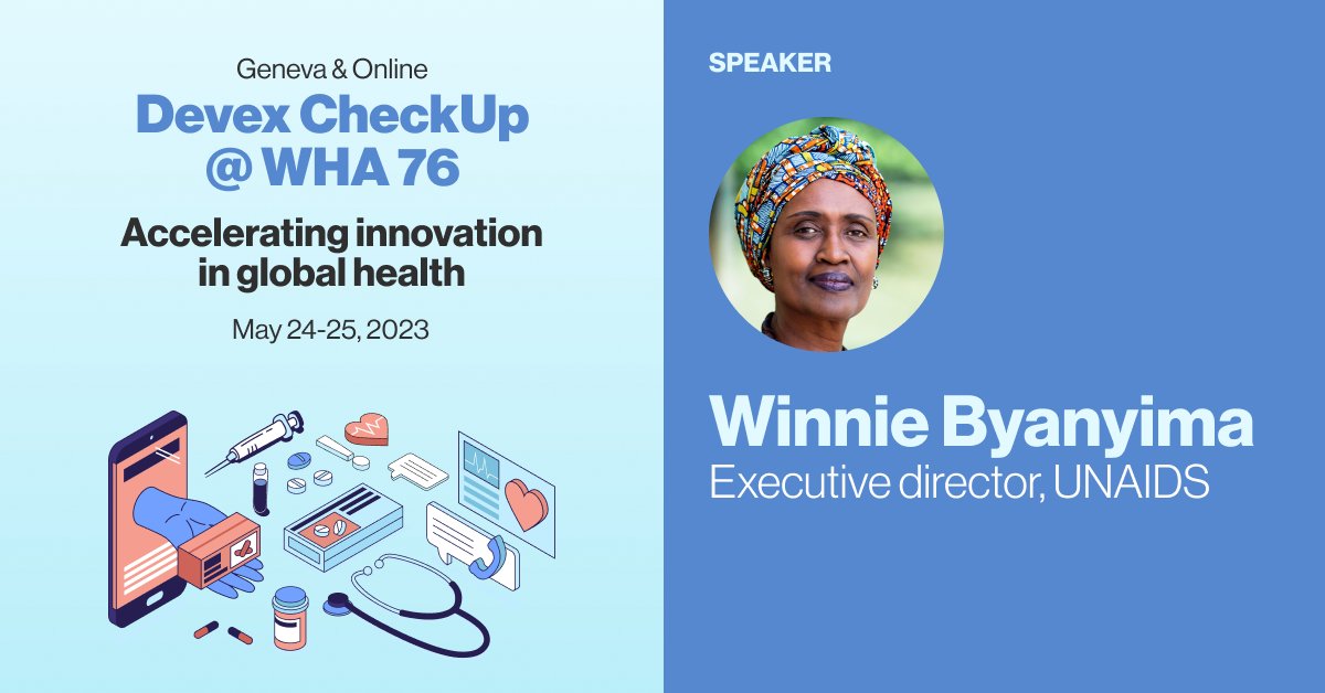 Join me and @Devex at #WHA76 as we dig into how health challenges can be overcome, how we step up the fight to #endAIDS, & what the global development community needs to do to make urgent progress.

Today! 
Save your spot now 👇🏽
pages.devex.com/devex-checkup-…

#DevexEvent #DevexCheckUp