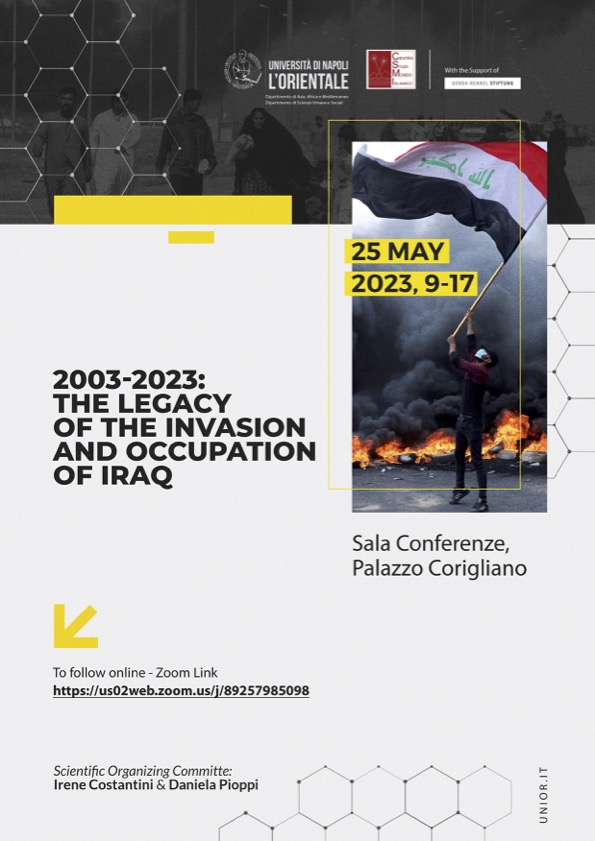 Tomorrow at @UniOrientale we talk about the legacy of the 2003 invasion of #Iraq with an outstanding panel of experts: Charles Tripp @tholensimone @MosulEye @MariaFantappie @RubaAlHassani @martina_upp Daniela Pioppi and @ruthsantini. With the support of @HenkelStiftung