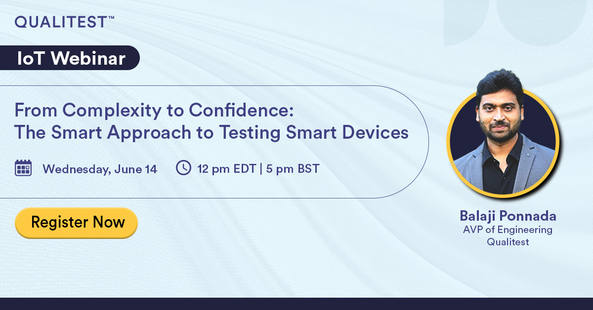From Complexity to Confidence: The Smart Approach to Testing Smart Devices.
Join our #webinar on June 14 and learn to engineer quality for smart device performance, interoperability &amp; security.
Book now bit.ly/42ZbK9P
#InternetofThings #IntegrationTesting #Iot