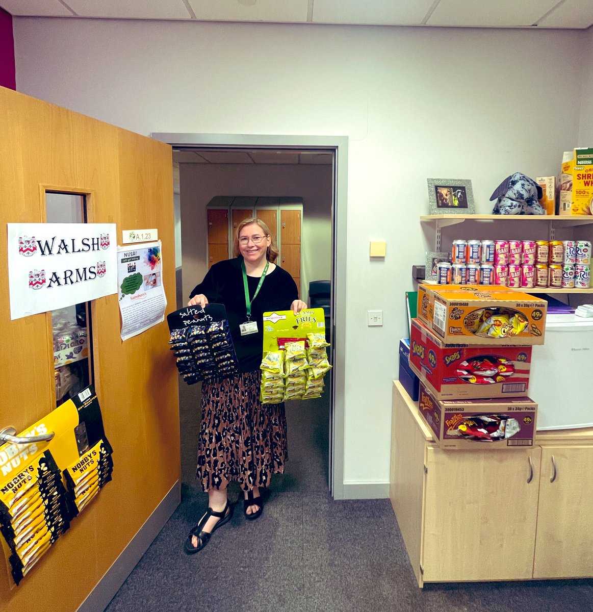 Day 3 of staff appreciation is the opening of ‘The Walsh Arms’, filled with snacks for staff and beverages to keep hydrated! #AmazingNUSA does things in #TheNUSAWay! <a href="/Galahooch/">Anna Walsh</a> has completed all risk assessments and we are ready to snack! #Appreciation #Gratitude #Thankful ❤️‍🔥