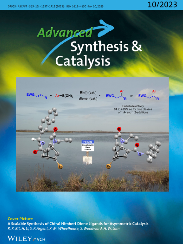 AdvSynthCatal's tweet photo. Issue 10: Cover on #synthesis of #chiral #diene #ligands (Woodward, Lam @ChemistryUoN), reviews on reactions involving #pyridinium (Sharma @iitroorkee) and #radical reactions of #azo compounds (Yan), and five #openaccess papers: https://t.co/eCILFt0LIk https://t.co/9Su88lo33u