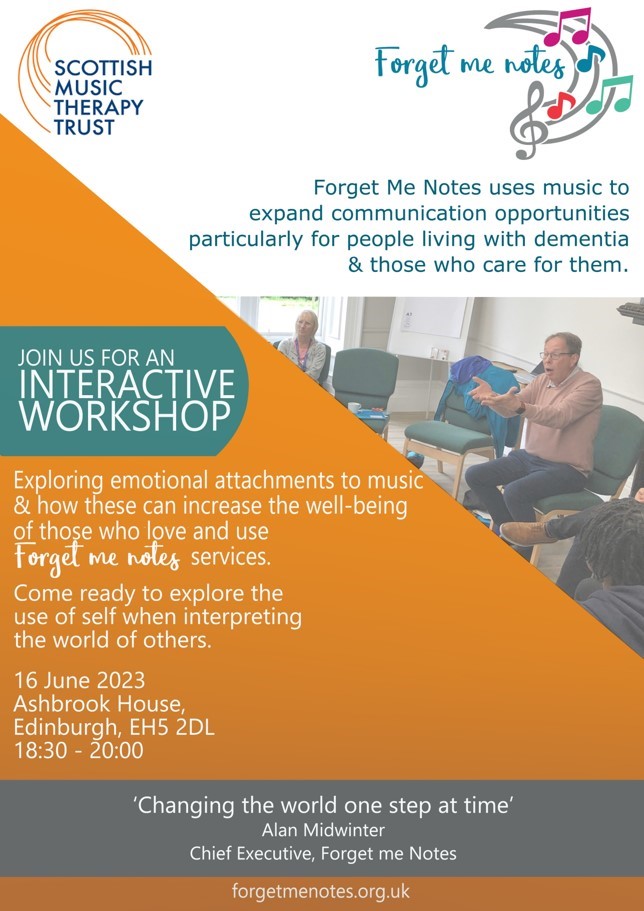 Join us on the 16th June for an interactive workshop in collaboration with <a href="/FMNProject/">The Forget Me Notes Project</a> in Edinburgh at Ashbrook house 🎶

Tickets here: eventbrite.co.uk/e/635771689237