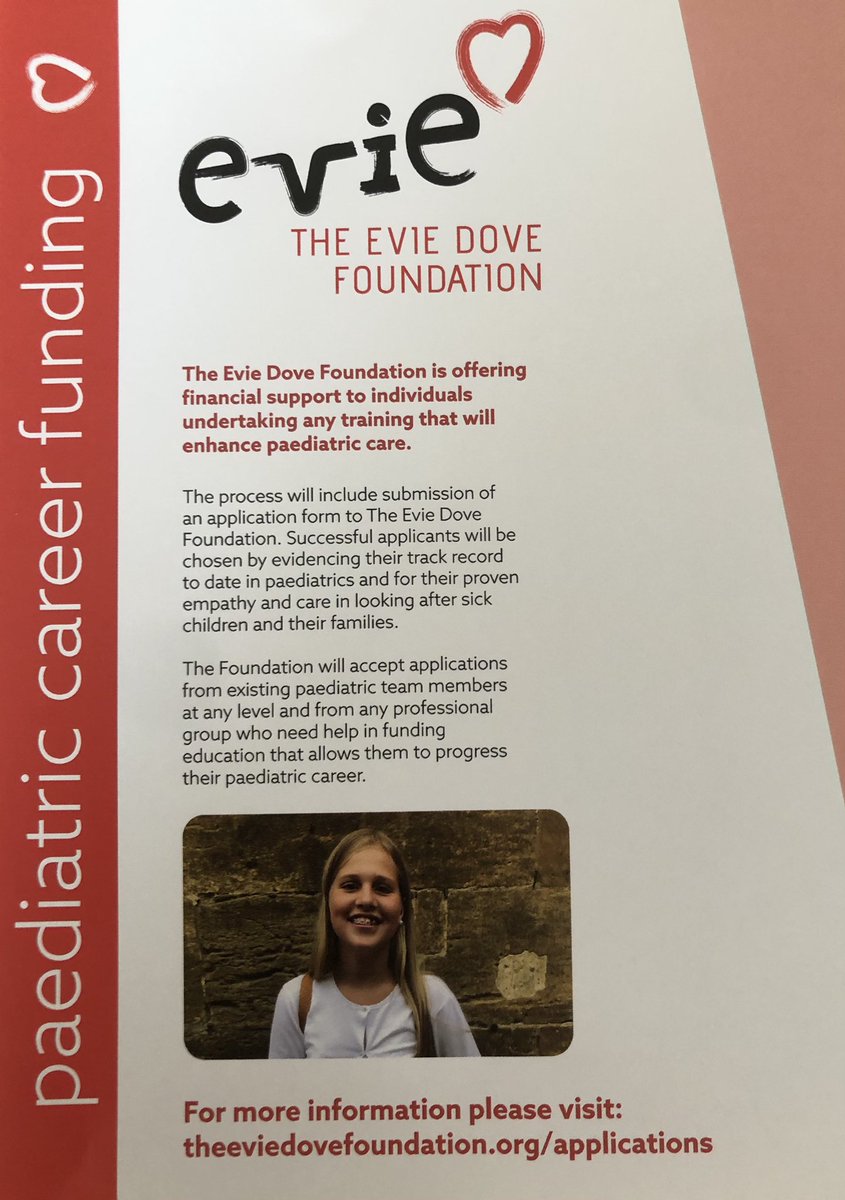 Seeking funding to support education to achieve better #childhealth outcomes? 
The wonderful #EvieDoveFoundation can offer funding #RCPCH23
Take a look 👀 theeviedovefoundation.org
<a href="/RCPCHtweets/">RCPCH</a> <a href="/WeCYPnurses/">WeCYPNurses 💙</a>