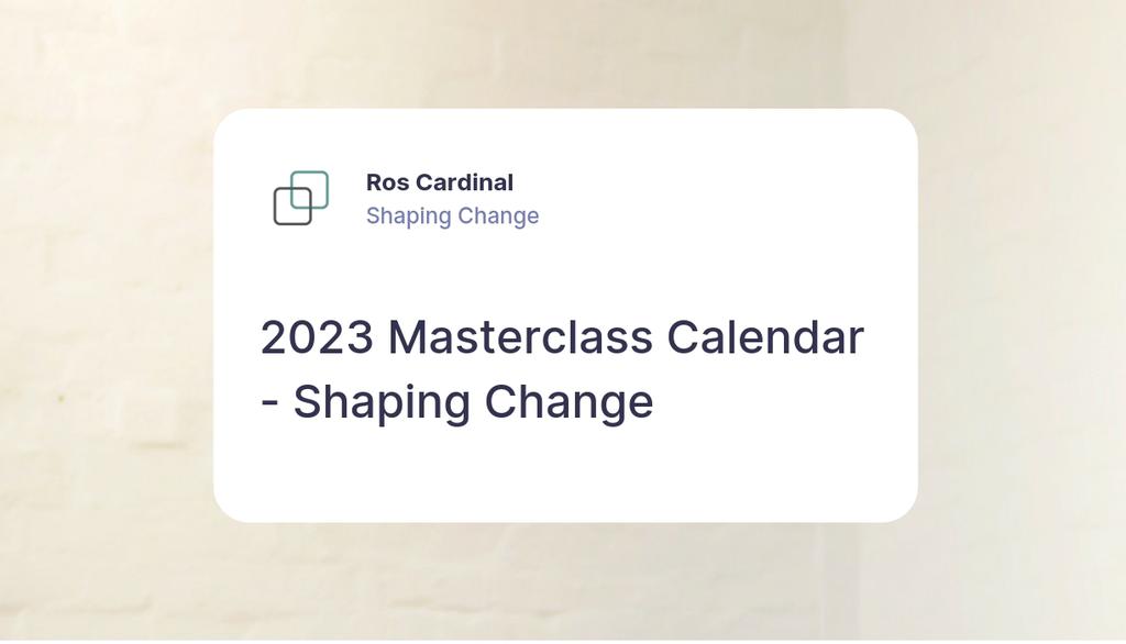 Sign up for our masterclass today and take the first step towards becoming a more confident, successful professional woman.

Read the full article: 2023 Masterclass Calendar - Shaping Change
▸ courses.shapingchange.com.au/2023-mastercla…

#smashtheglassceiling #conflictmanagement